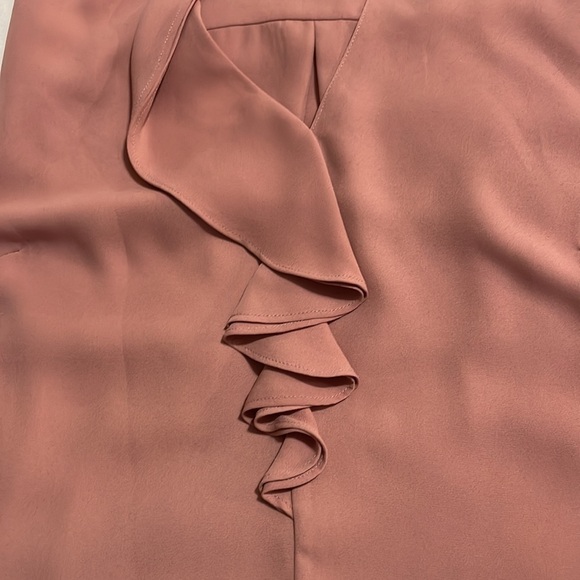 RW&CO | Dusty Rose/Pink | V-Neck | Ruffle | Sleeveless | Blouse | Size S - Picture 12 of 13